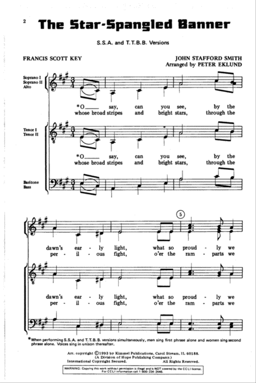 The Star Spangled Banner The Star Spangled Banner TTBB scores gallery preview page 2