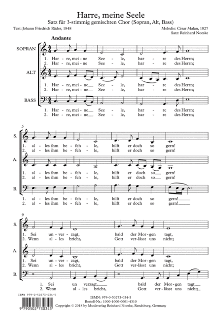 Harre, meine Seele 3-Part scores gallery preview page 1