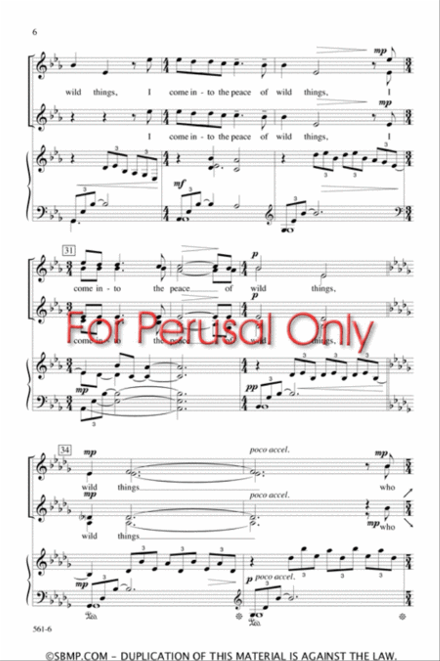 The Peace of Wild Things - SSAA Octavo SSAA scores gallery preview page 5