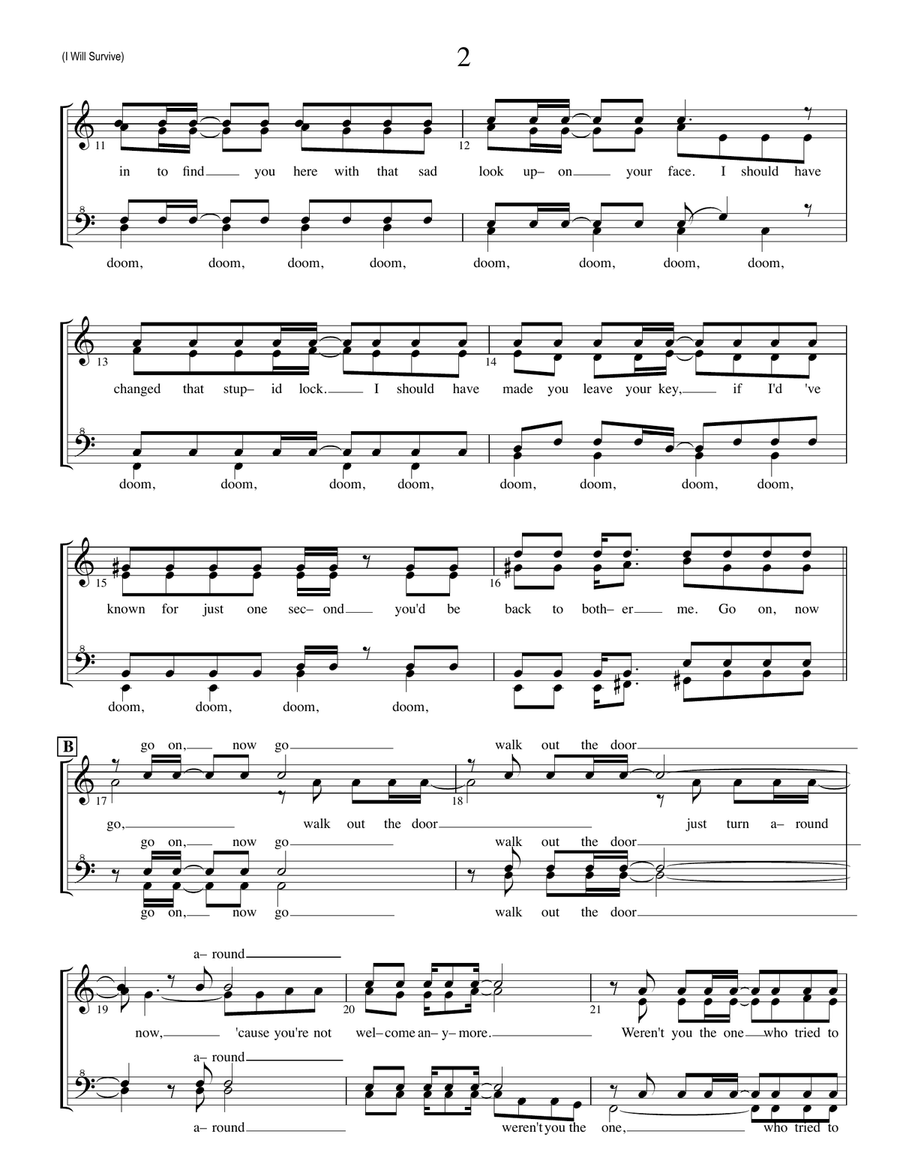 I Will Survive SSAA scores gallery preview page 2
