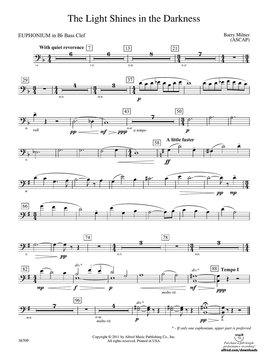 The Light Shines in the Darkness: (World Part) B-flat Baritone B.C.