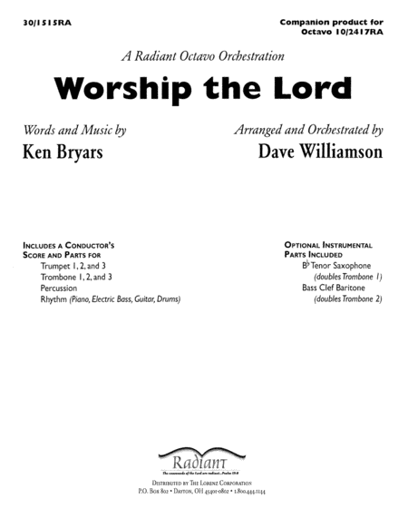 Worship the Lord - Brass and Percussion Score and Parts