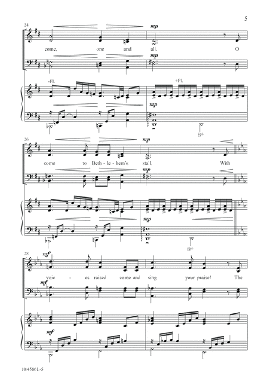 O Come, Little Children 4-Part scores gallery preview page 6