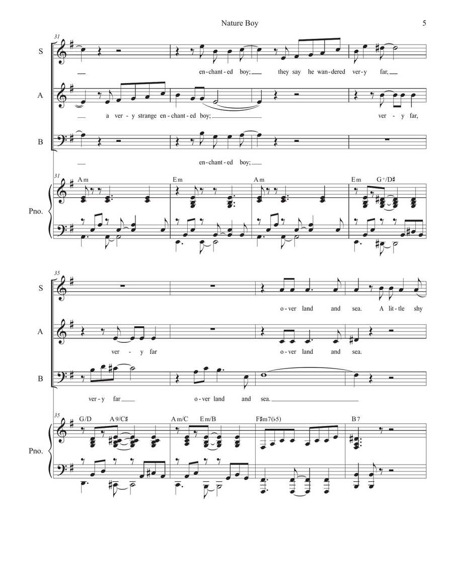 Nature Boy 3-Part scores gallery preview page 5