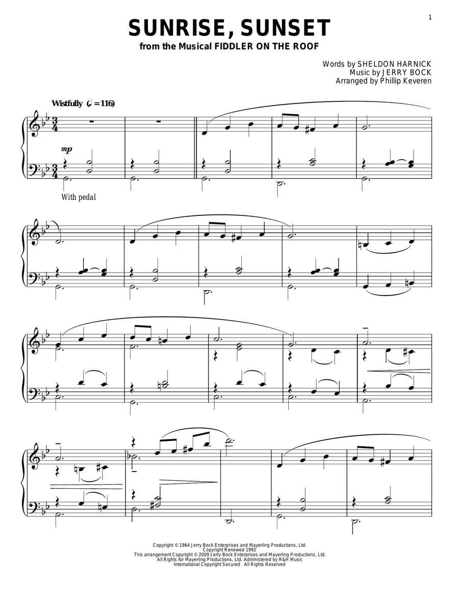 Sunrise, Sunset (arr. Phillip Keveren)
