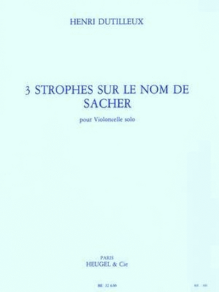 Book cover for Trois Strophes Sur Le Nom De Sacher