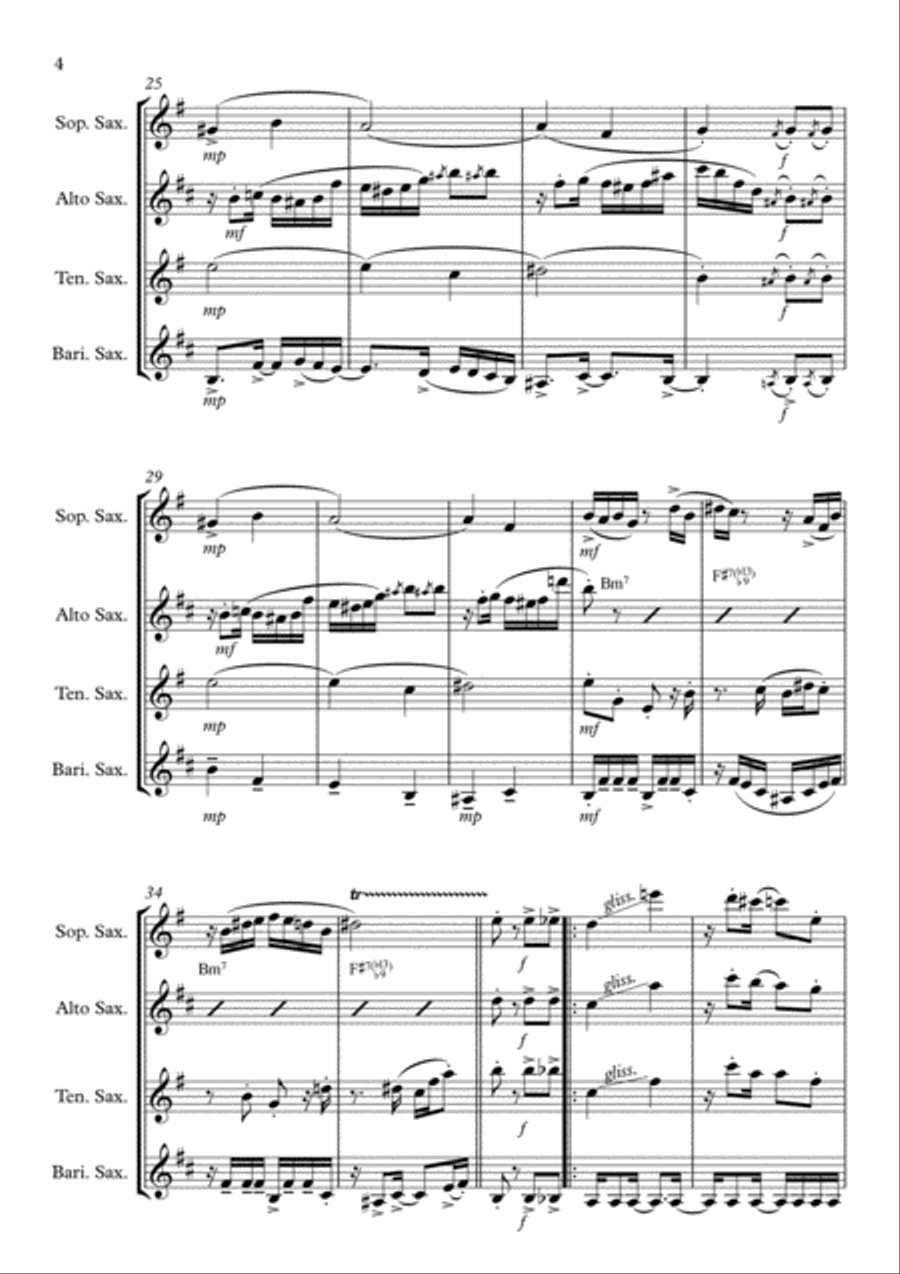 Gaúcho - O CORTA-JACA DE CÁ E LÁ Woodwind Quartet scores gallery preview page 4