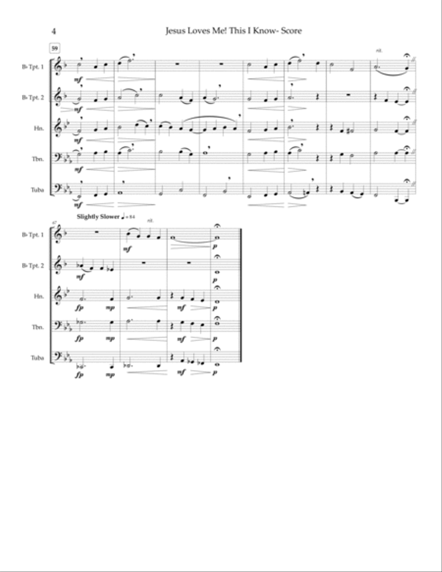 Jesus Loves Me! This I Know - brass quintet Brass Quintet scores gallery preview page 6