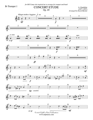 Concert Etude, Op. 49 (Solo Trumpet and Concert Band): 1st B-flat Trumpet