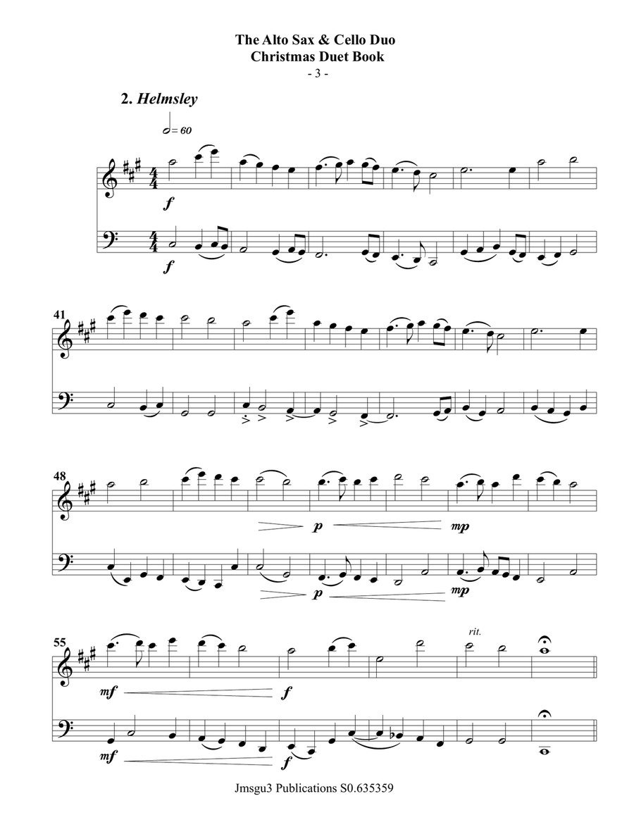 The Alto Sax & Cello Christmas Duet Book The Alto Sax & Cello Christmas Duet Book Alto Saxophone scores gallery preview page 4