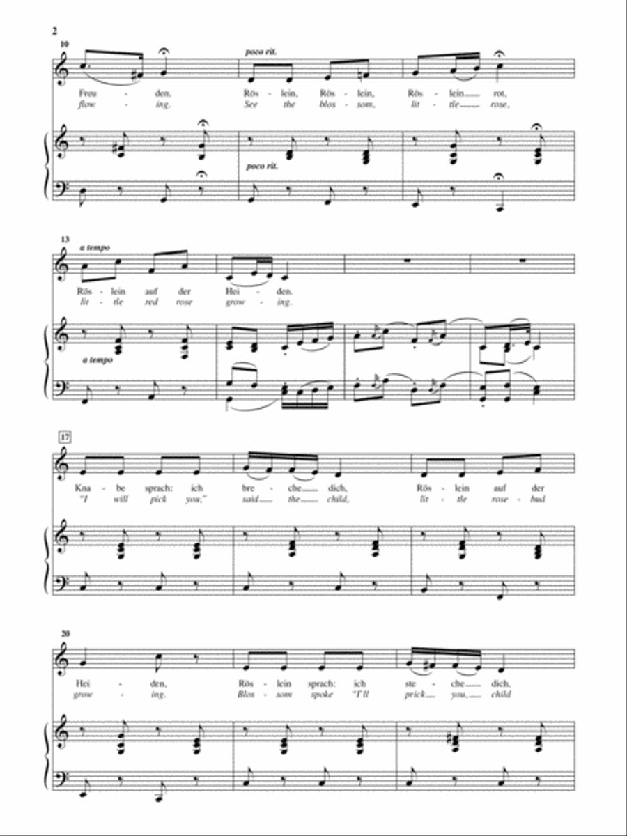 Heidenroslein (Little Heath-rose) [Low Voice] Low Voice scores gallery preview page 2
