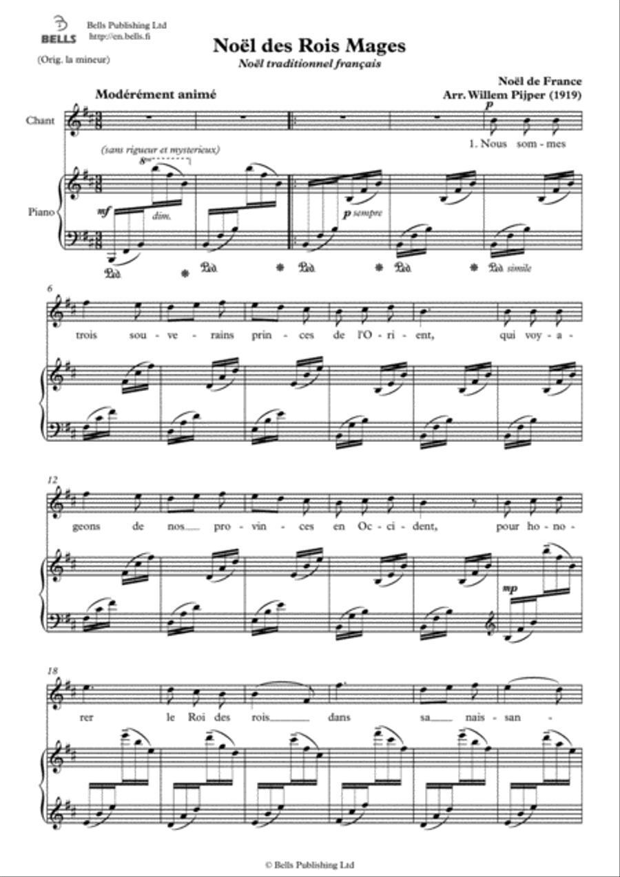 Noel de Rois Mages (B minor) Voice Solo scores gallery preview page 1