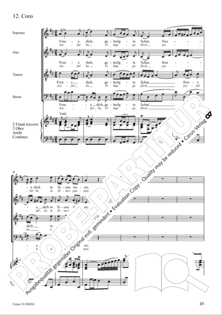 Joyful be, O ransomed flock (Freue dich, erloste Schar) 4-Part scores gallery preview page 46
