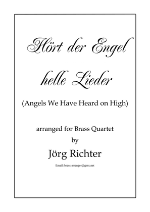 Hört der Engel helle Lieder für Blechbläser Quartett