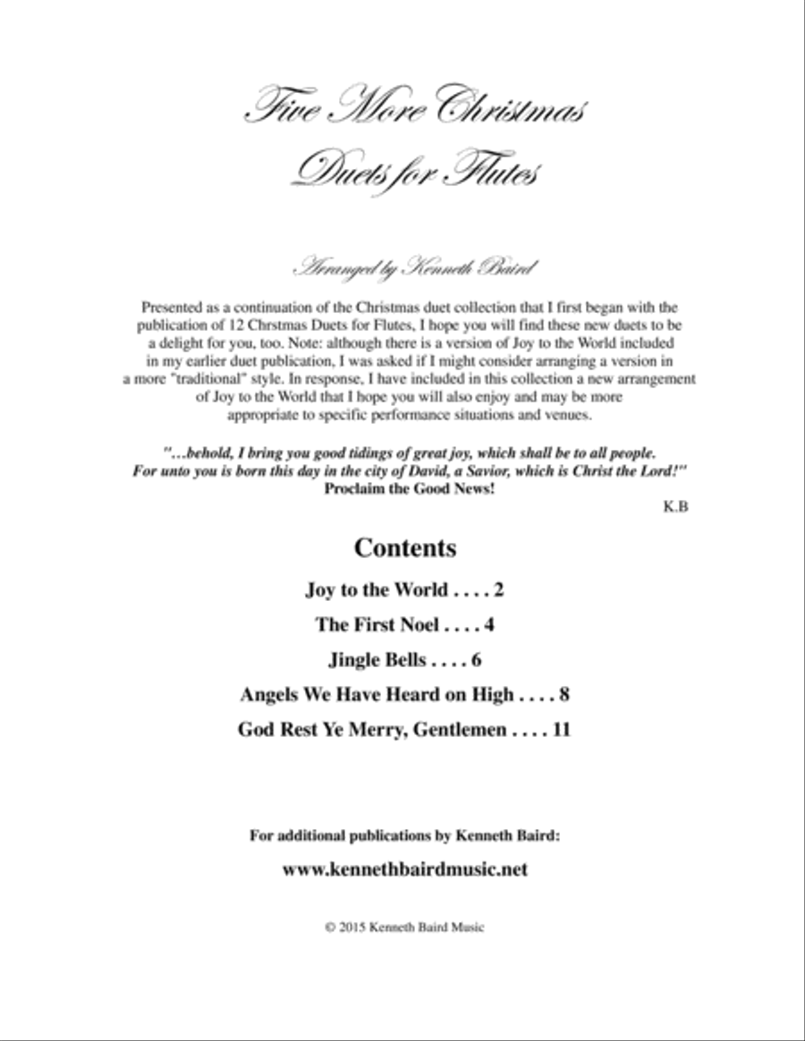 Five More Christmas Duets for Flutes Flute Duet scores gallery preview page 2