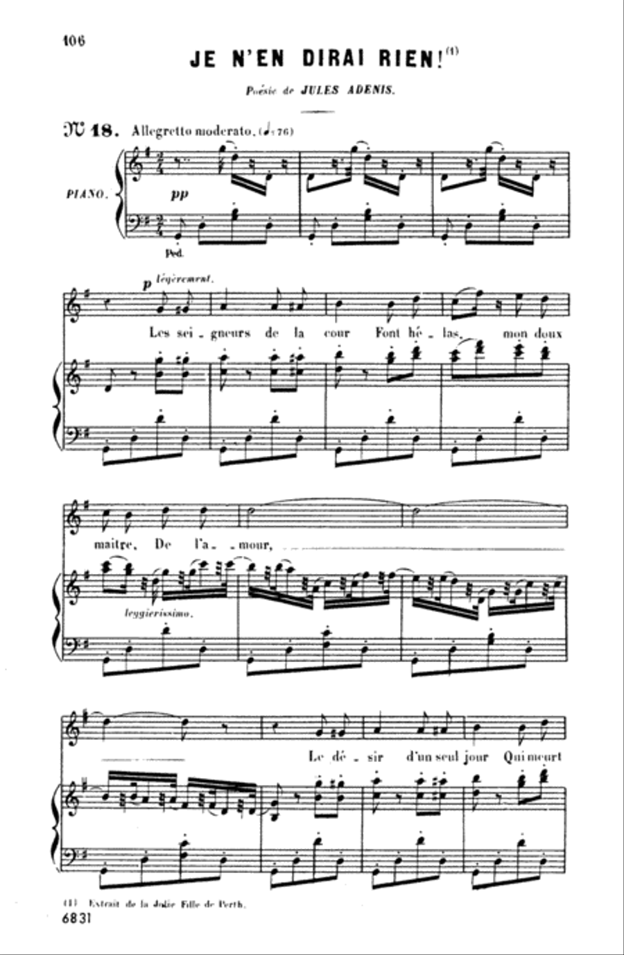 Bizet: Twenty Melodies-- Soprano or Tenor (French) Voice scores gallery preview page 1