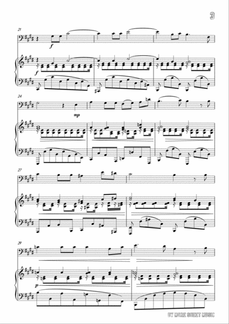 Brahms-Meine Liebe ist grün,for Cello and Piano Voice scores gallery preview page 5