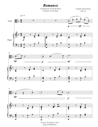 Saint-Saens: Romance for Viola & Piano
