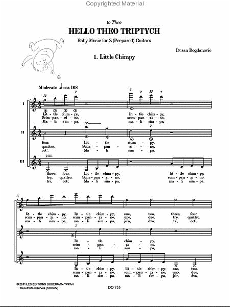 Hello Theo Triptych Hello Theo Triptych Guitar Ensemble scores gallery preview page 2