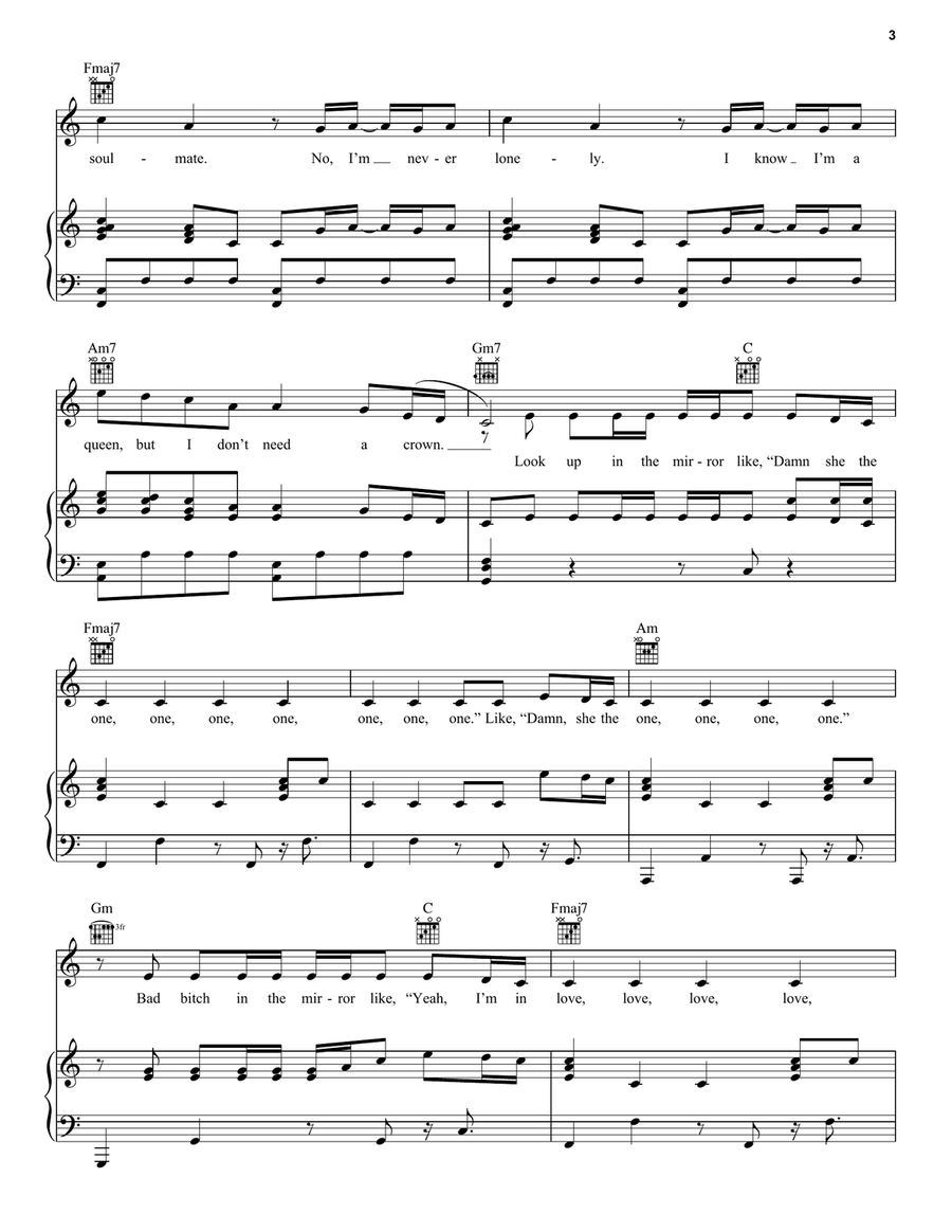 Soulmate Piano, Vocal, Guitar scores gallery preview page 3