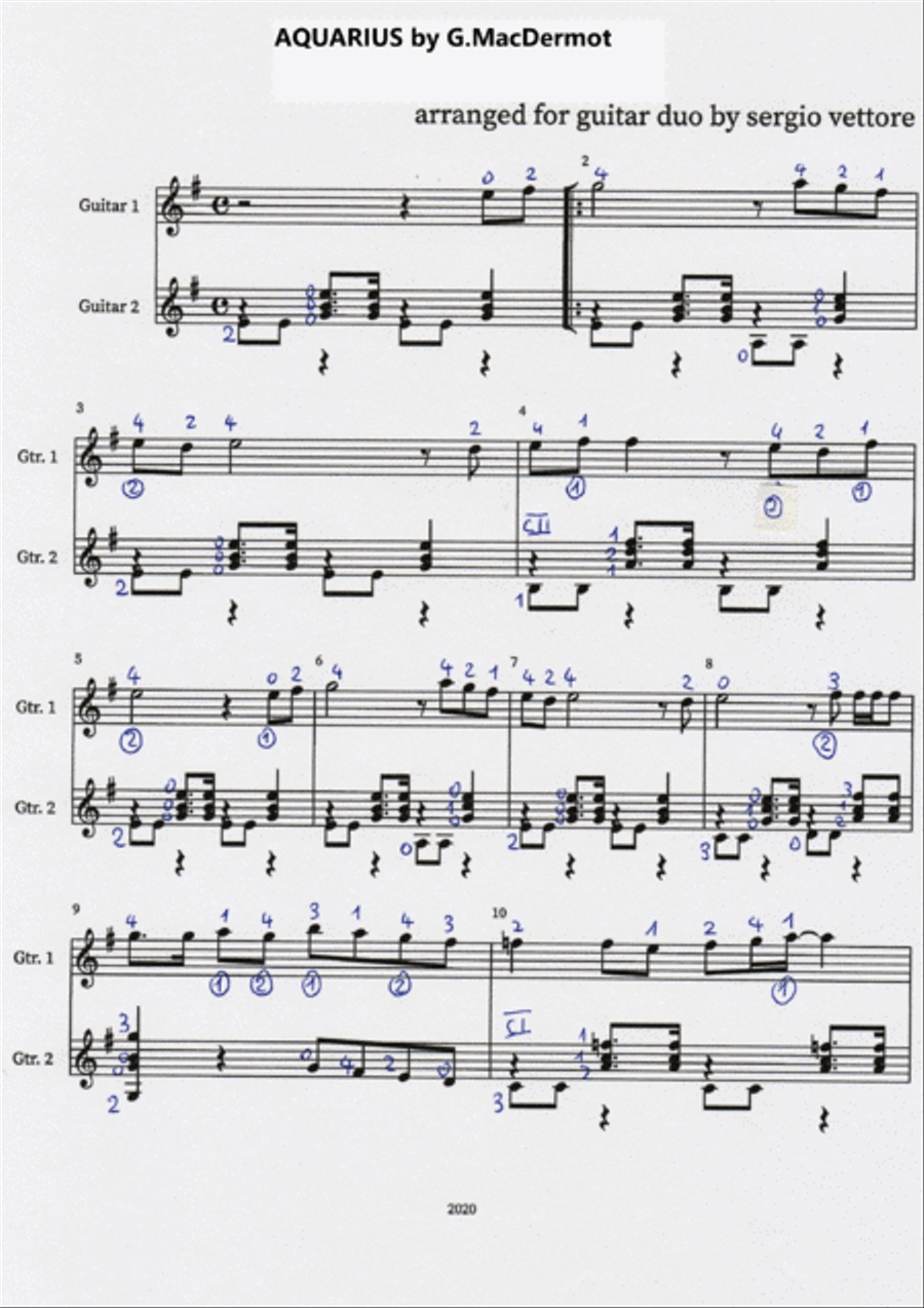 Aquarius (translation) Guitar scores gallery preview page 2