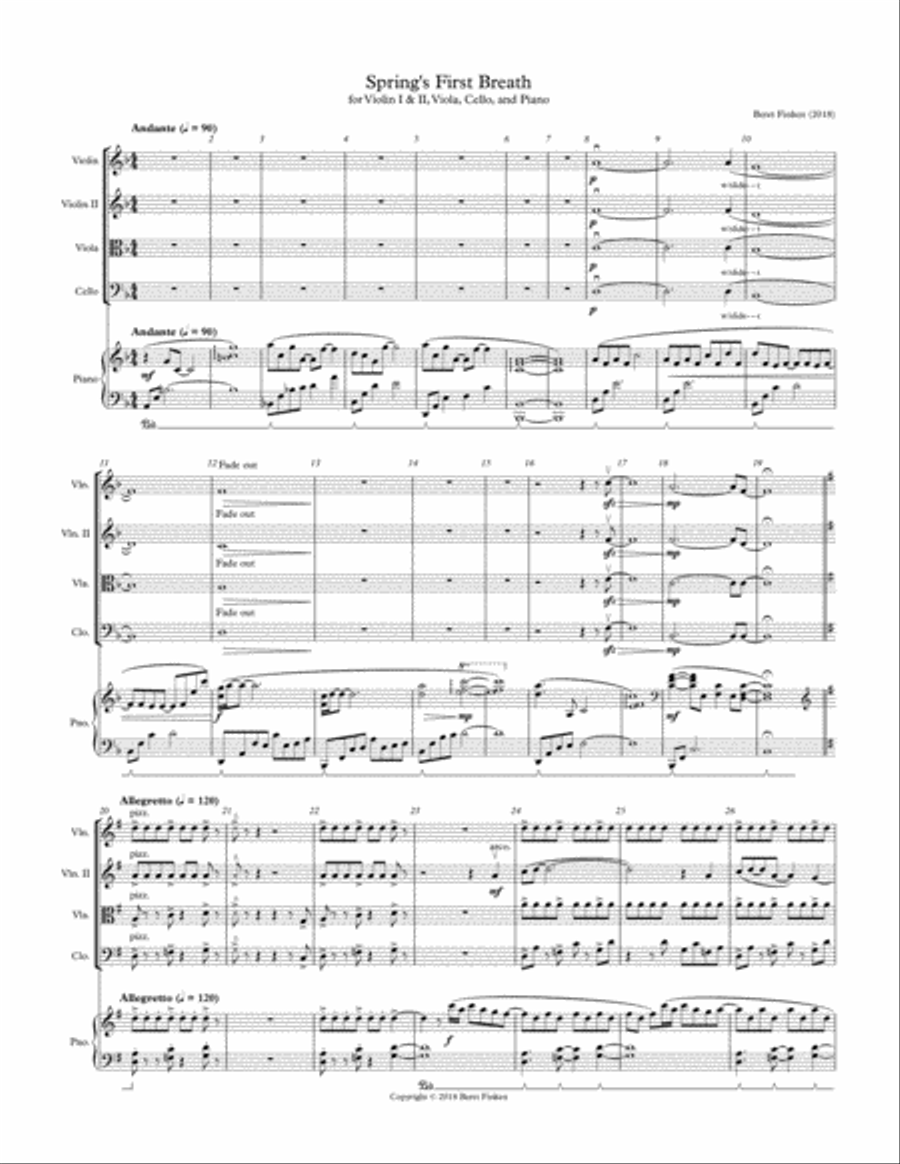 Spring's First Breath Piano Quintet scores gallery preview page 1