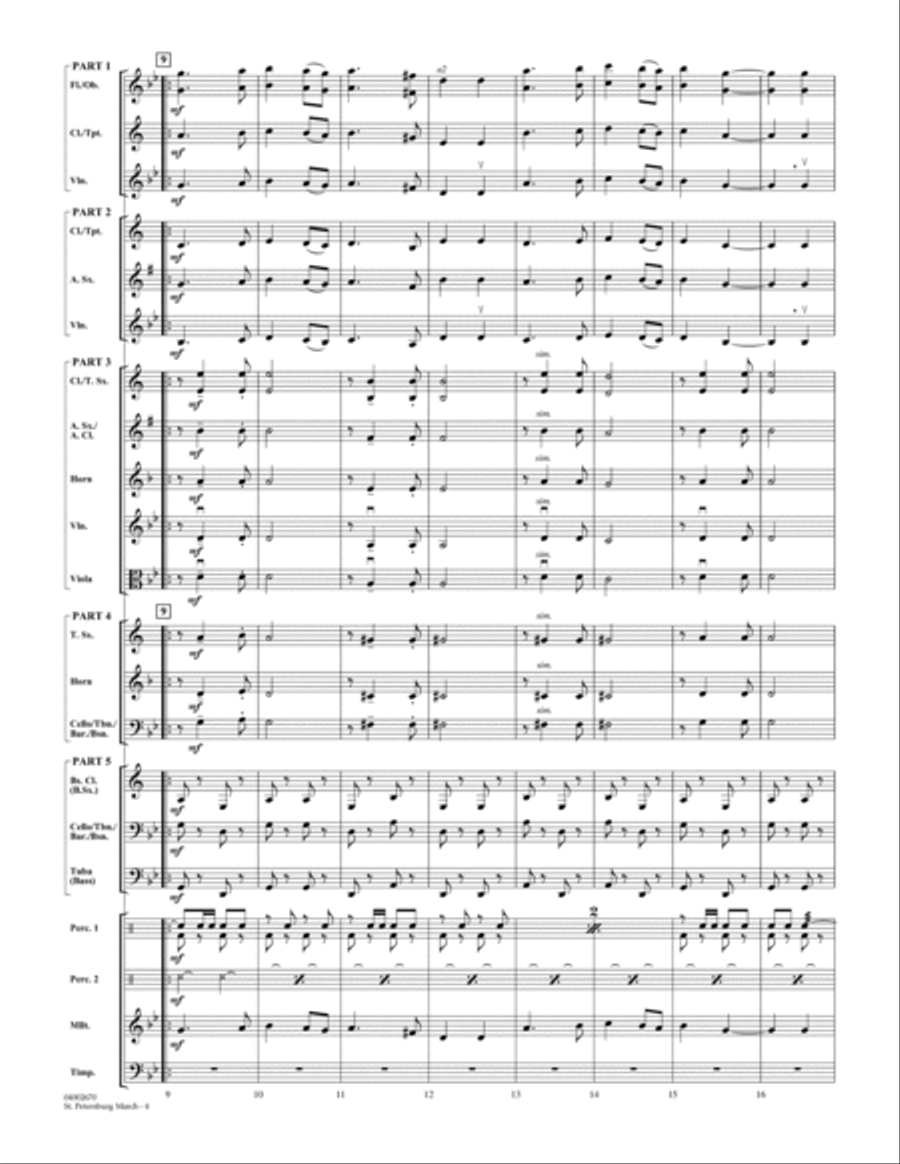 St. Petersburg March - Conductor Score (Full Score) Concert Band scores gallery preview page 3