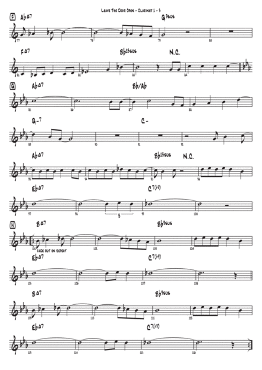 Leave The Door Open Clarinet Duet scores gallery preview page 4