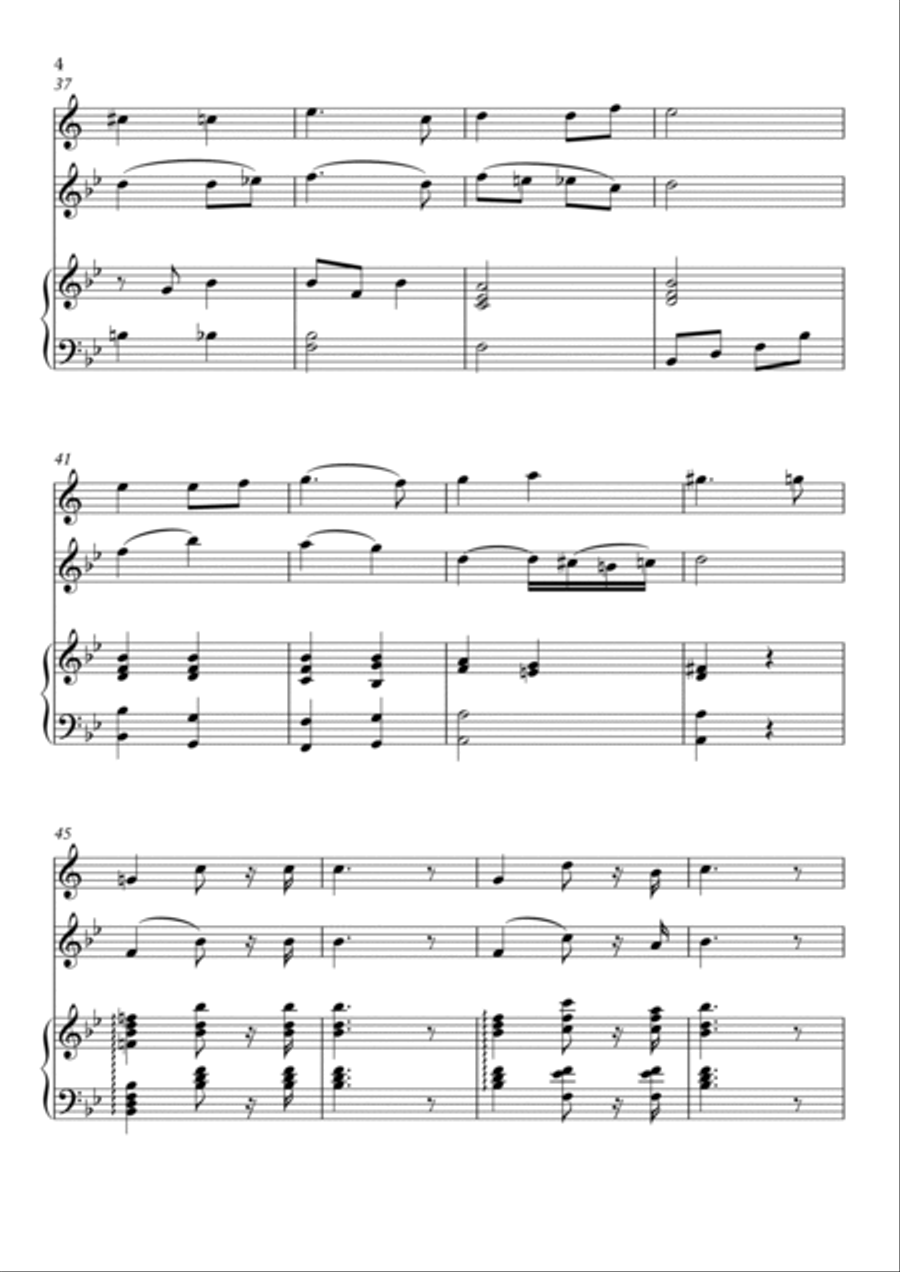 Wedding March - Bridal March from Lohengrin (Opera Richard Wager) - for trumpet, violin and piano. Trumpet scores gallery preview page 5