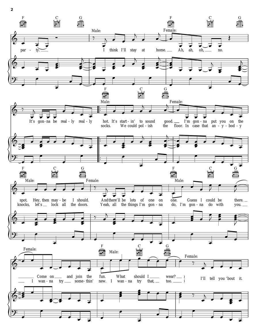 Party For Two Party For Two Piano, Vocal, Guitar scores gallery preview page 2