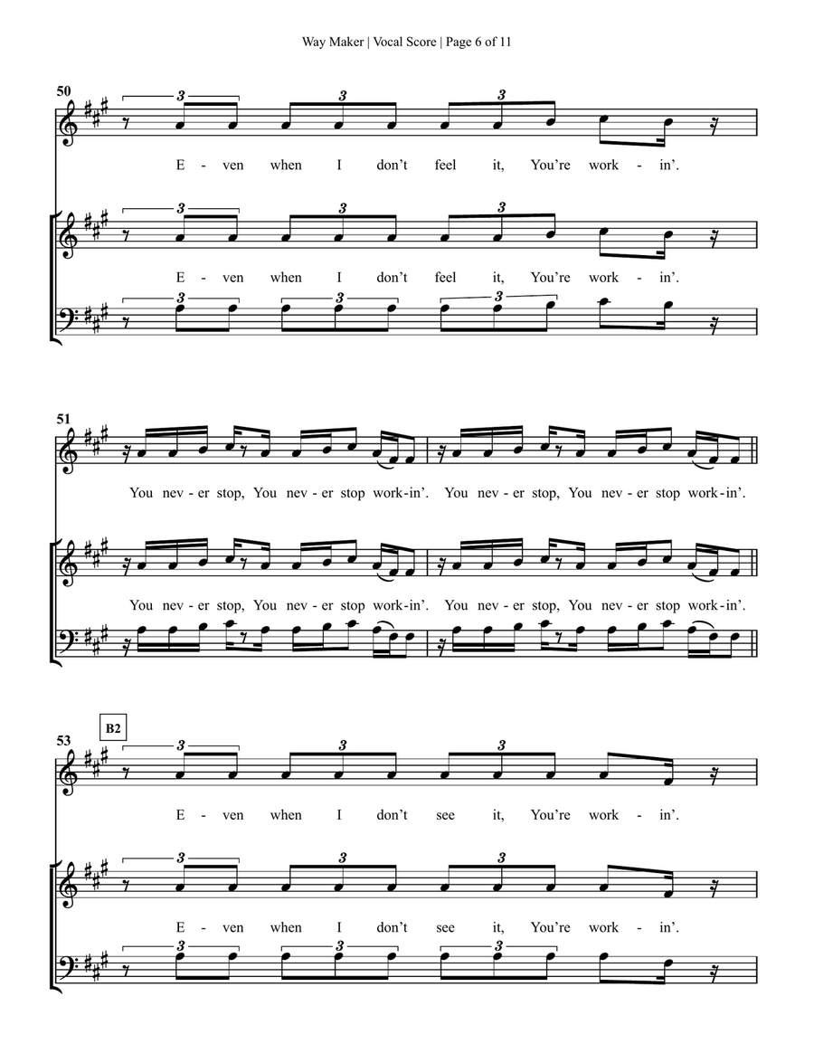 Way Maker 4-Part scores gallery preview page 6