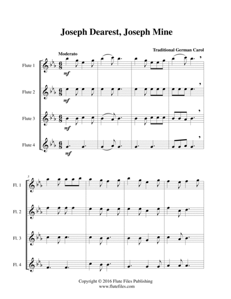 Joseph Dearest, Joseph Mine - Flute Quartet image number null