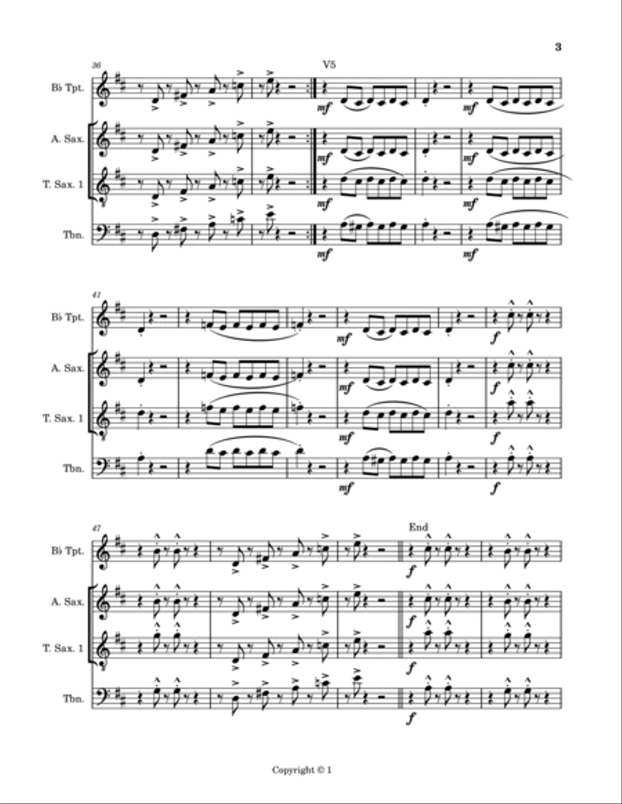 I Got You (i Feel Good) Tenor Saxophone scores gallery preview page 3