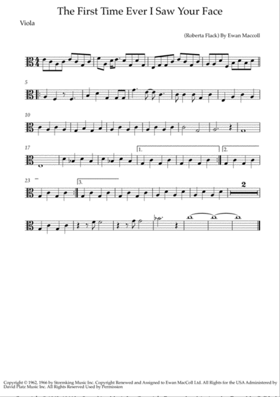The First Time Ever I Saw Your Face String Quartet scores gallery preview page 3