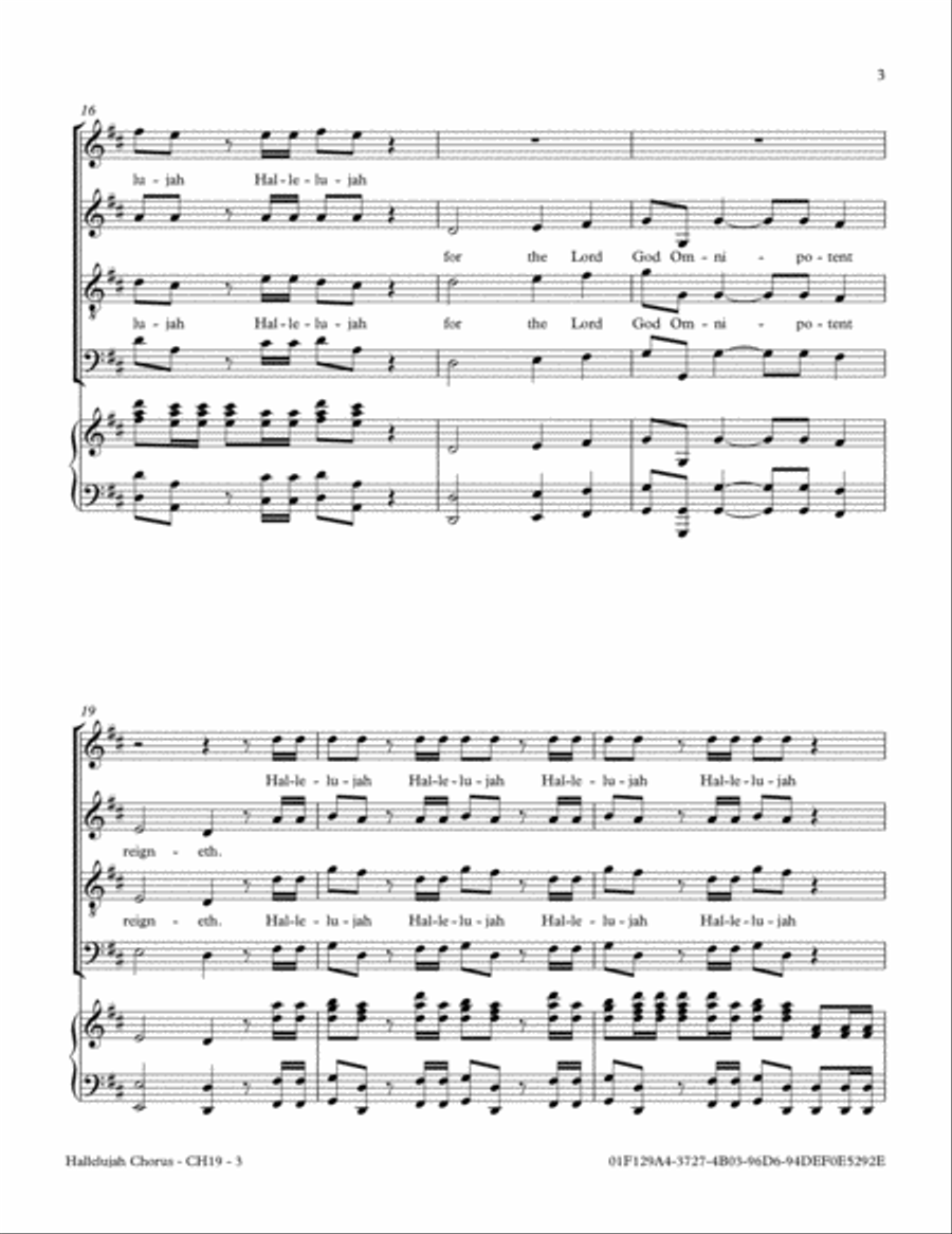 Hallelujah Chorus from The Messiah 4-Part scores gallery preview page 3