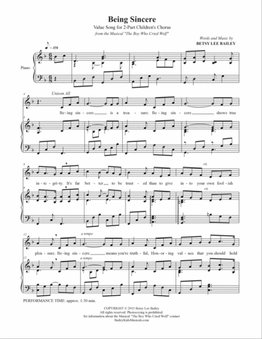 Being Sincere SA scores gallery preview page 2