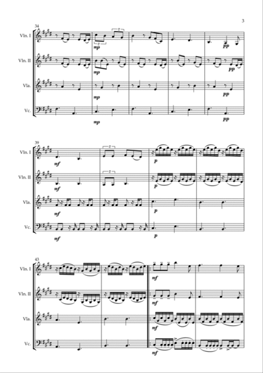 Your Hand In Mine String Quartet scores gallery preview page 3