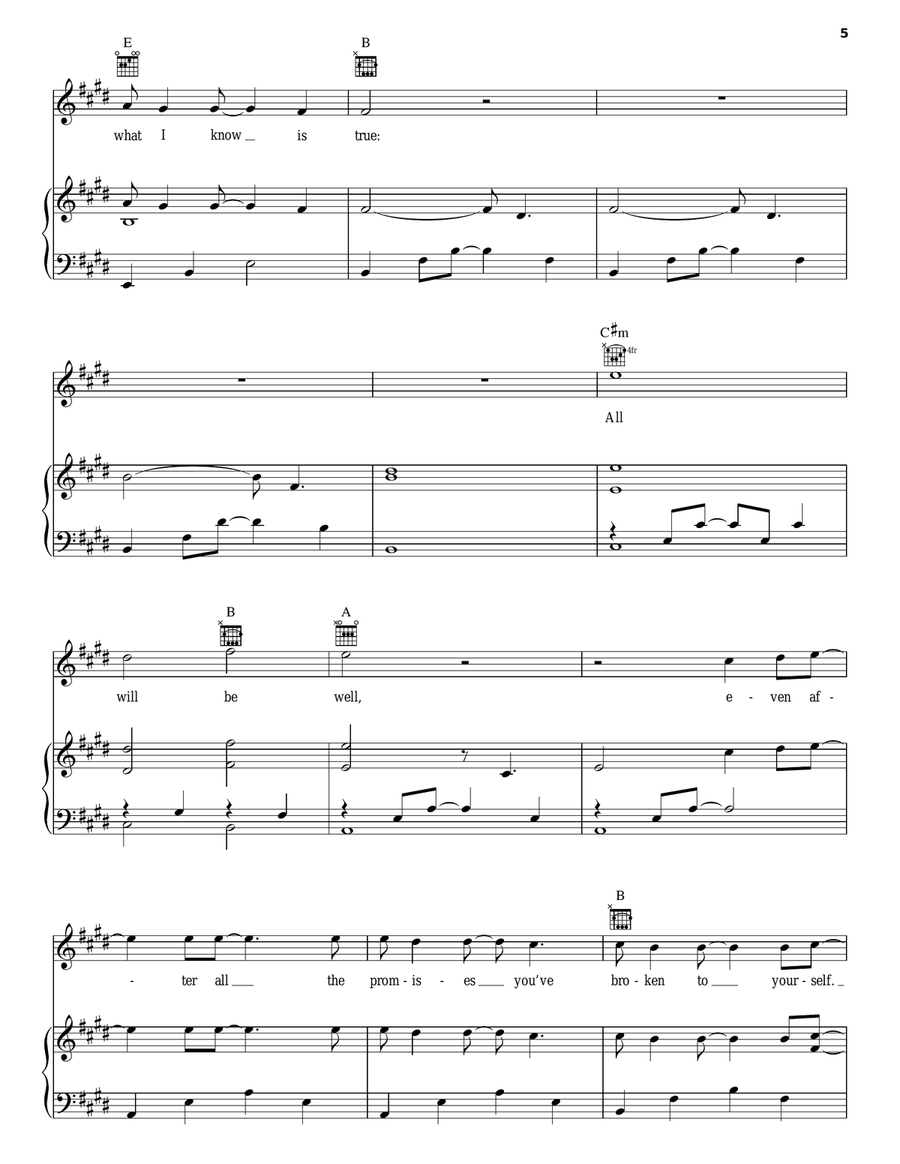 All Will Be Well All Will Be Well Piano, Vocal, Guitar scores gallery preview page 5