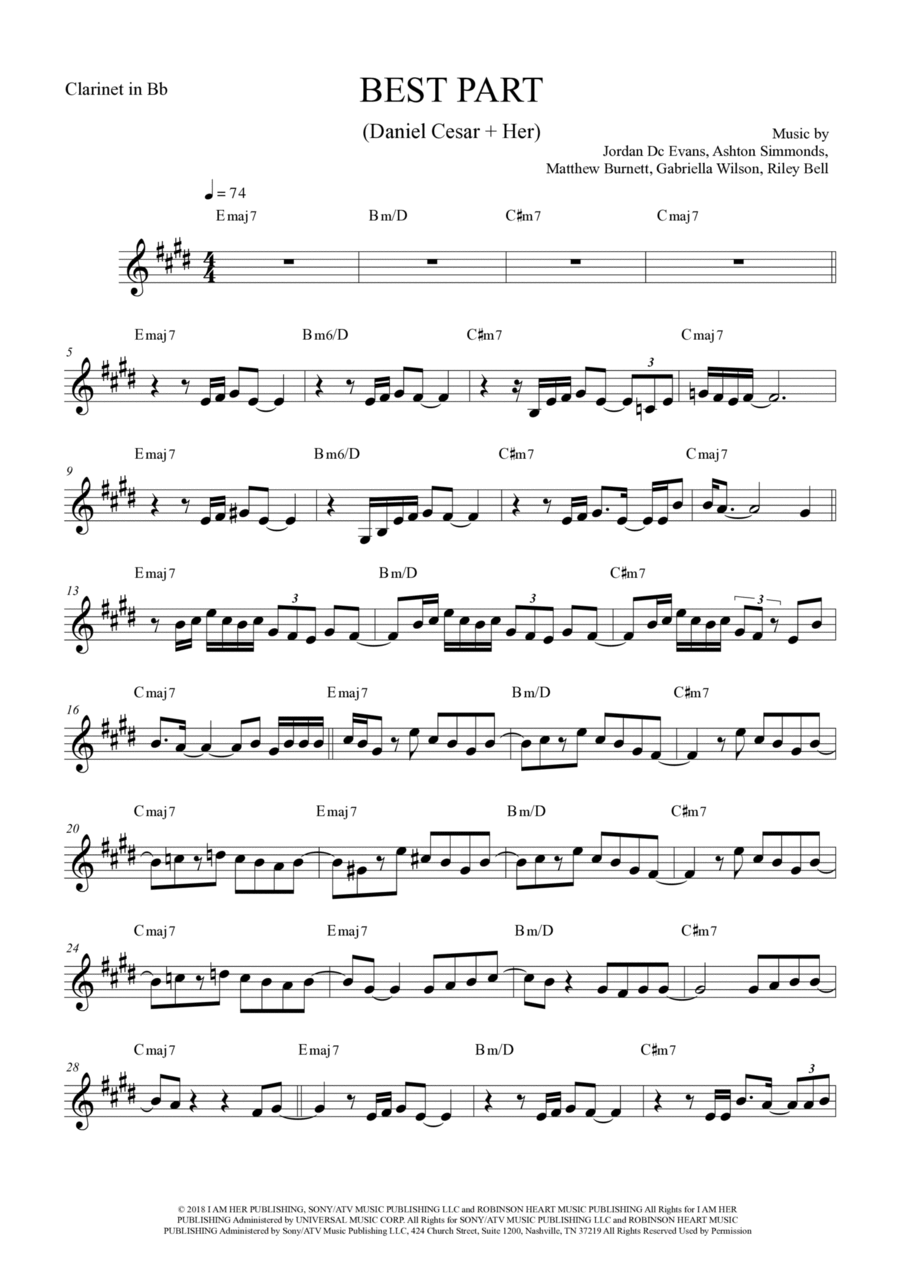 Best Part B-Flat Clarinet scores gallery preview page 1