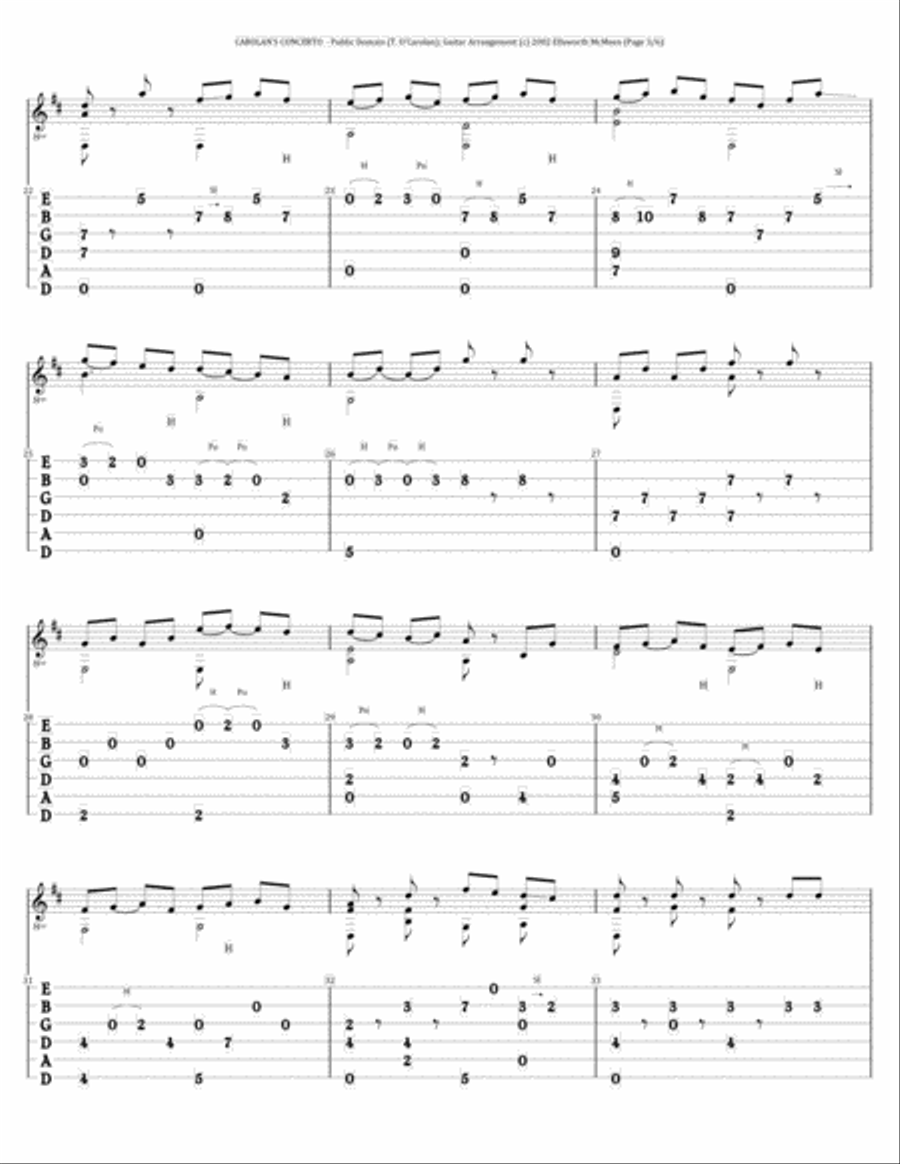 Carolan's Concerto (For Fingerstyle Guitar Tuned Drop D) Acoustic Guitar scores gallery preview page 3