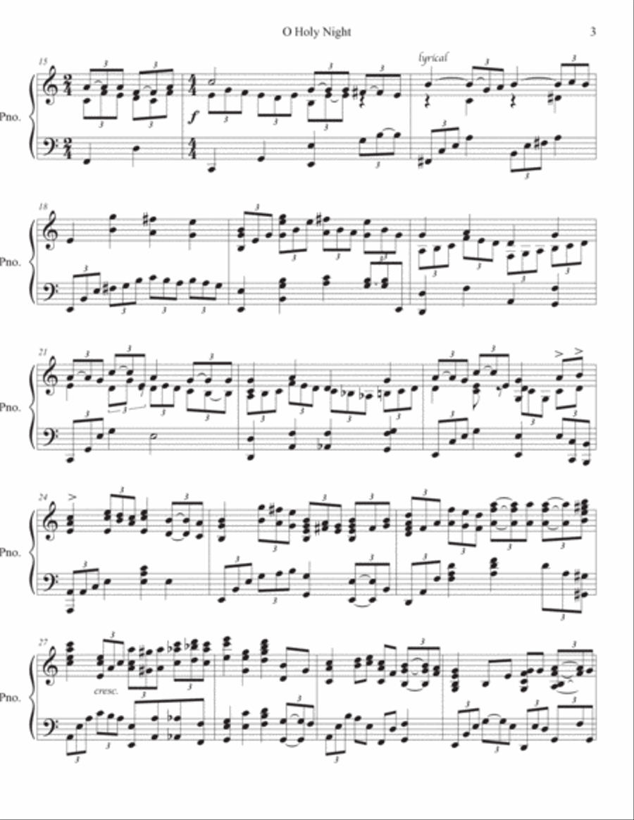 O Holy Night Advanced Concert Piano Arrangement Piano Solo scores gallery preview page 3