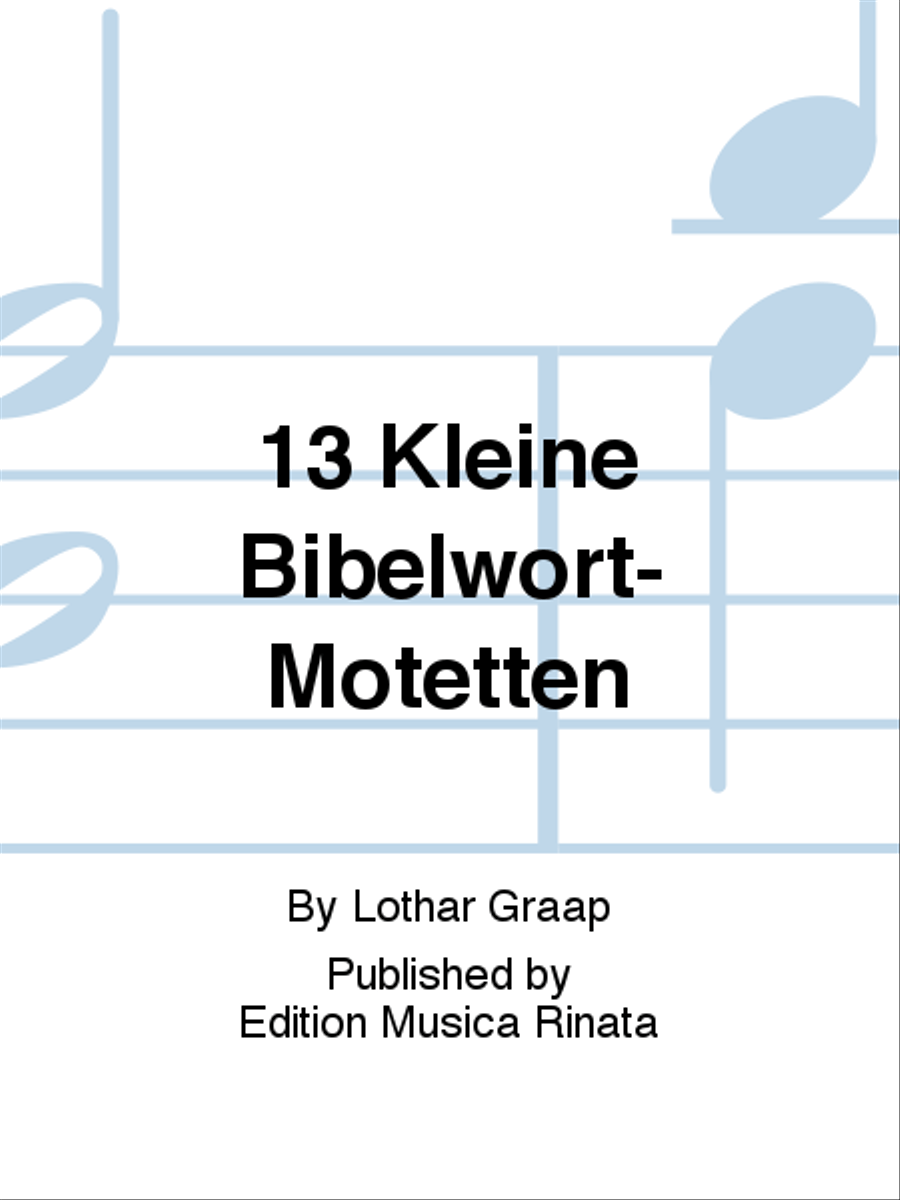 13 Kleine Bibelwort-Motetten 4-Part scores gallery preview page 1