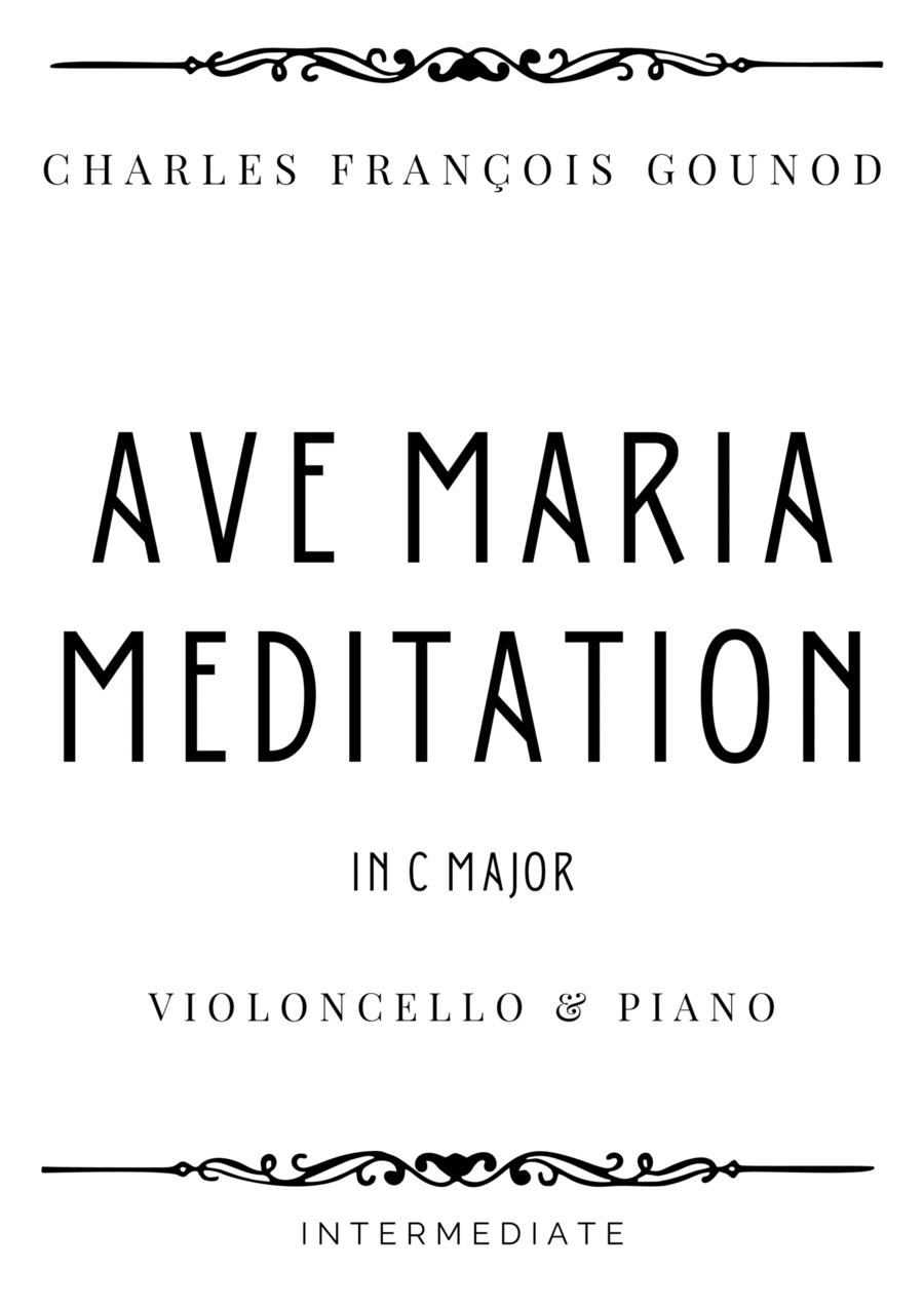 Gounod - Ave Maria Meditation in C Major - Intermediate Piano scores gallery preview page 1