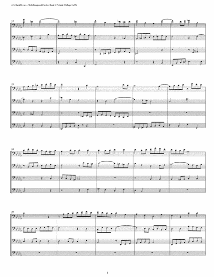 Prelude 22 from Well-Tempered Clavier, Book 2 (Bassoon Quartet) Bassoon Quartet scores gallery preview page 2