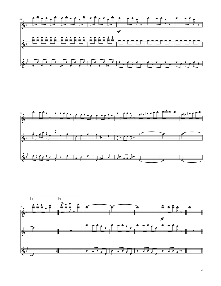 Carol of The Bells - Flute Trio Flute Trio scores gallery preview page 3