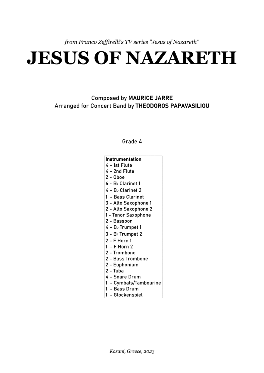 Jesus Of Nazareth Concert Band scores gallery preview page 1
