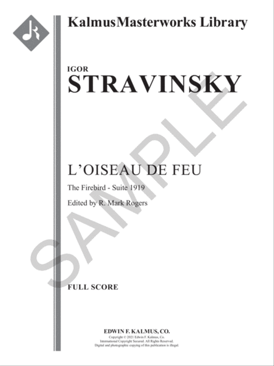 The Firebird Suite (1919) -- l'Ouiseau de Feu Full Orchestra scores gallery preview page 2