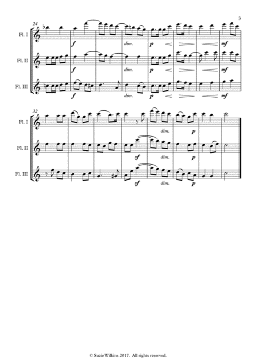 Lift Thine Eyes from Mendelssohn's Elijah for Flute Trio Flute Trio scores gallery preview page 3