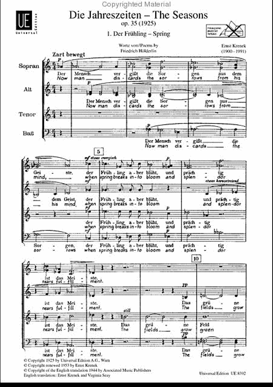 Die Jahreszeiten Op. 35 Die Jahreszeiten Op. 35 4-Part scores gallery preview page 2
