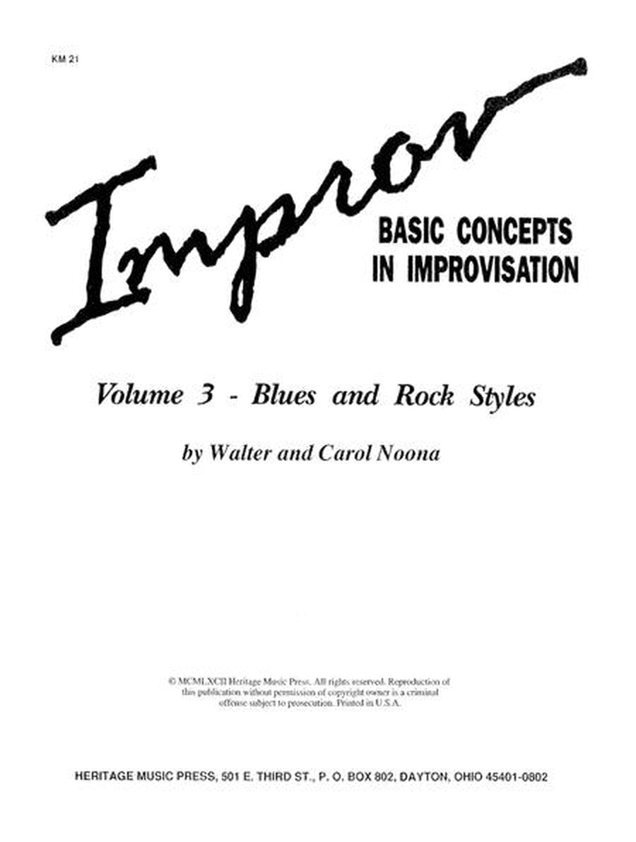 Improv, Vol. 3 - Blues and Rock Styles
